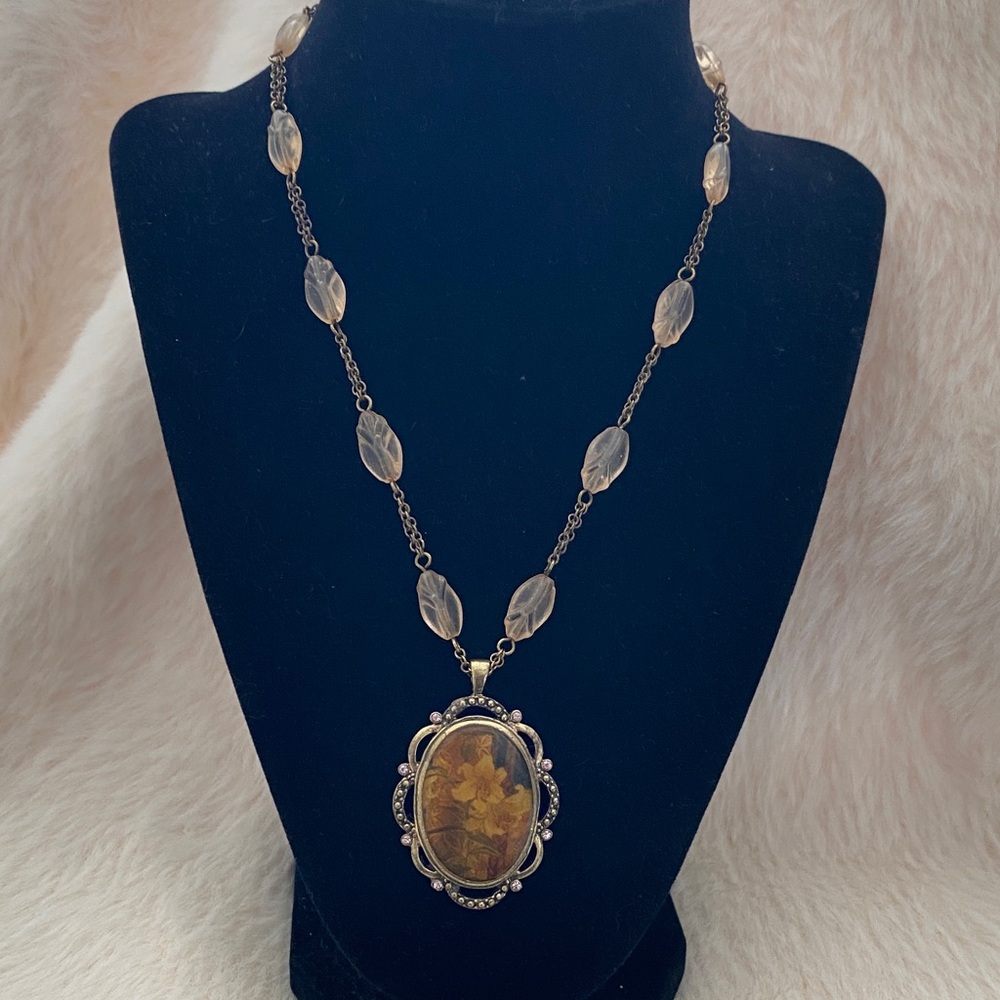 Carolina Herrera Vintage Floral Pendant Necklace